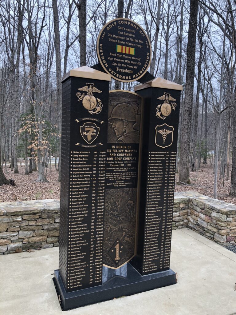 GOLF COMPANY 2/7 VIETNAM VETERANS ASSOCIATION WAR MEMORIAL