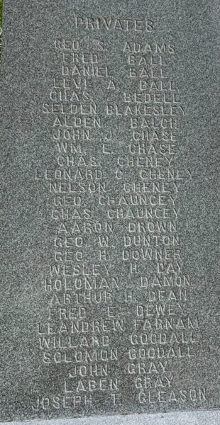 LUNENBURGH CIVIL WAR MEMORIAL  STONE C