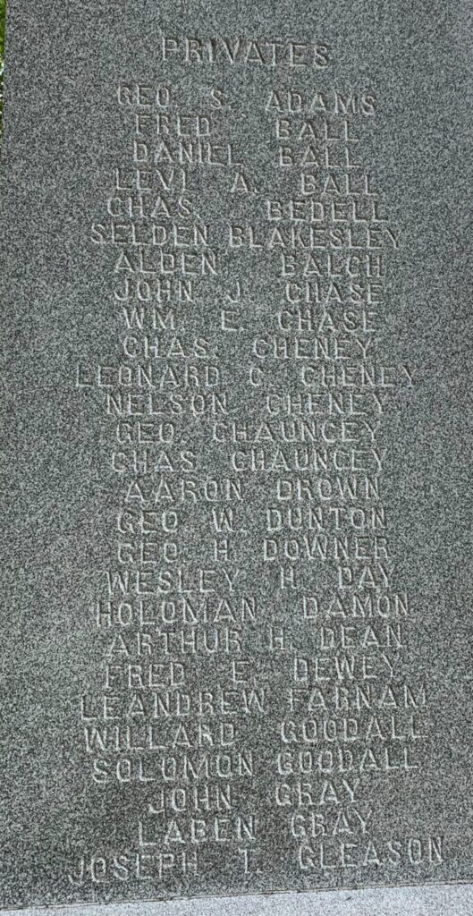 LUNENBURGH CIVIL WAR MEMORIAL  STONE C