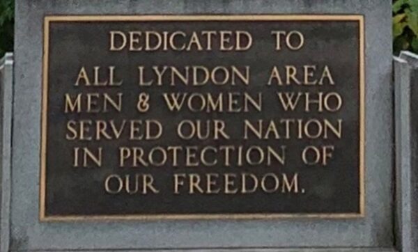 LYNDON AREA VETERANS MEMORIAL PLAQUE