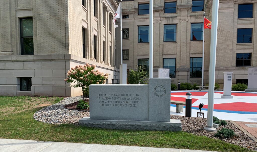 MADISON COUNTY WAR VETERANS MEMORIAL ENTRANCE STONE A