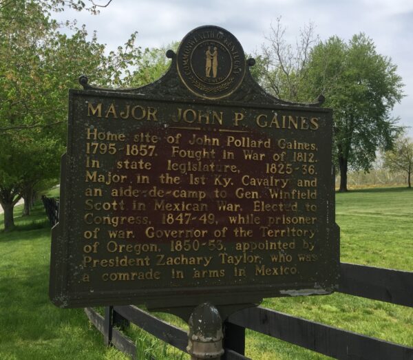 MAJOR JOHN P. GAINES MEMORIAL MARKER