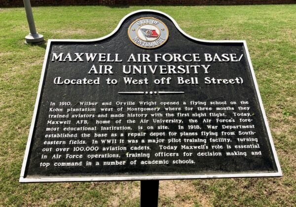 MAXWELL AIR FORCE BASE/AIR UNIVERSITY MEMORIAL MARKER