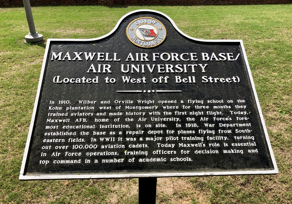 MAXWELL AIR FORCE BASE/AIR UNIVERSITY MEMORIAL MARKER