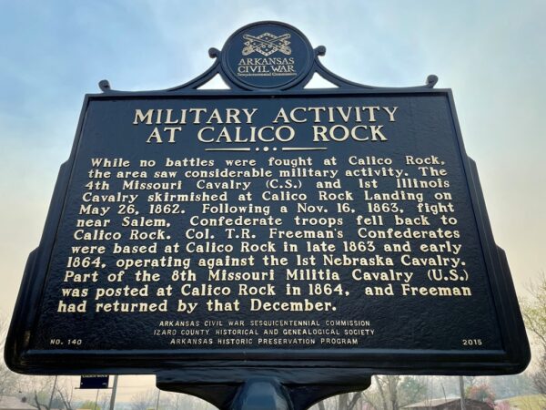 MILITARY ACTIVITY AT CALICO ROCK WAR MEMORIAL MARKER