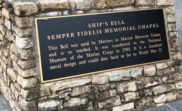 SHIP’S BELL SEMPER FIDELLIS MEMORIAL CHAPEL PLAQUE A