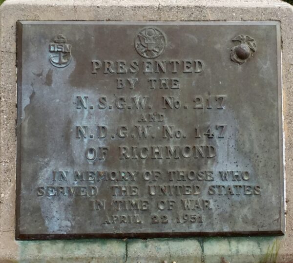 N.S.G.W. NO 217 WAR VETERANS MEMORIAL