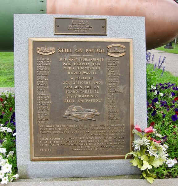 NASSAU COUNTY SUBMARINE VETERANS MEMORIAL RIGHT SIDE PLAQUE