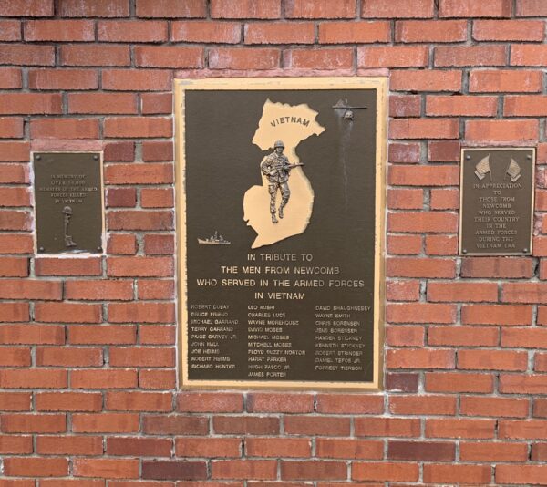 NEWCOMB VIETNAM WAR VETERANS MEMORIAL PLAQUE