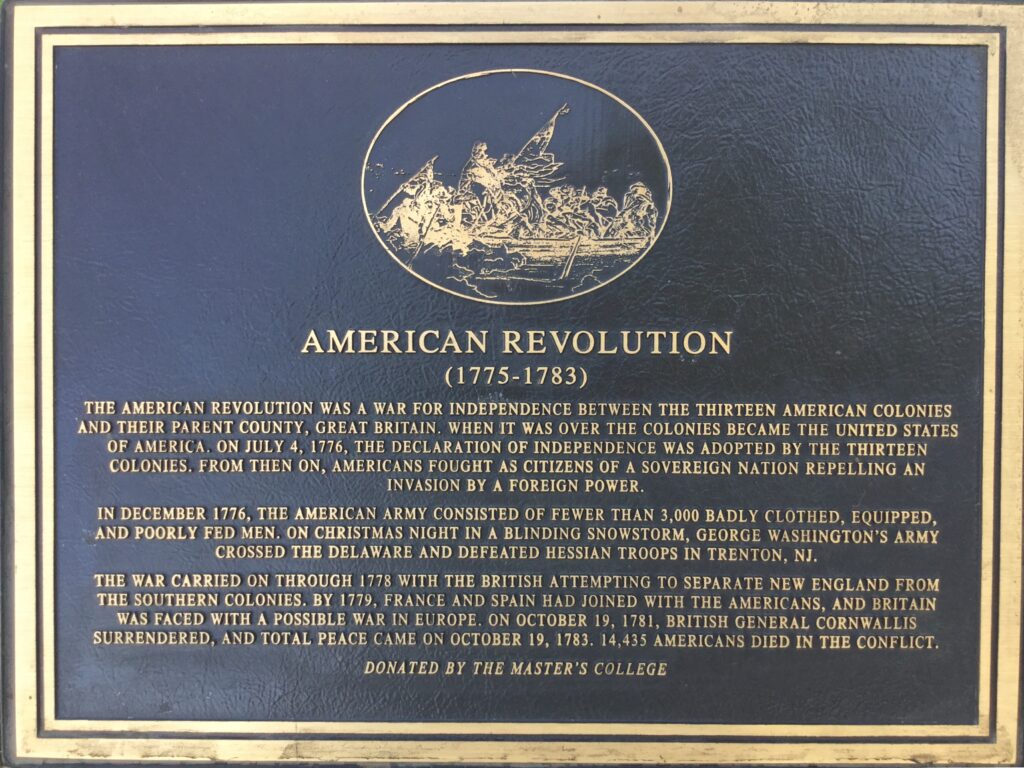 NEWHALL AMERICAN REVOLUTION WAR MEMORIAL PLAQUE
