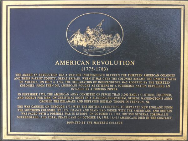 NEWHALL AMERICAN REVOLUTION WAR MEMORIAL PLAQUE