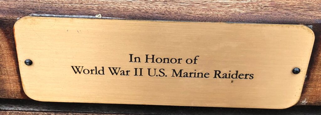 WORLD WAR II U.S. MARINE RAIDERS MEMORIAL PLAQUE