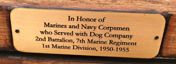 DOG COMPANY, 2ND BATTALION, 7TH MARINE REGIMENT, 1ST MARINE DIVISION MEMORIAL PLAQUE