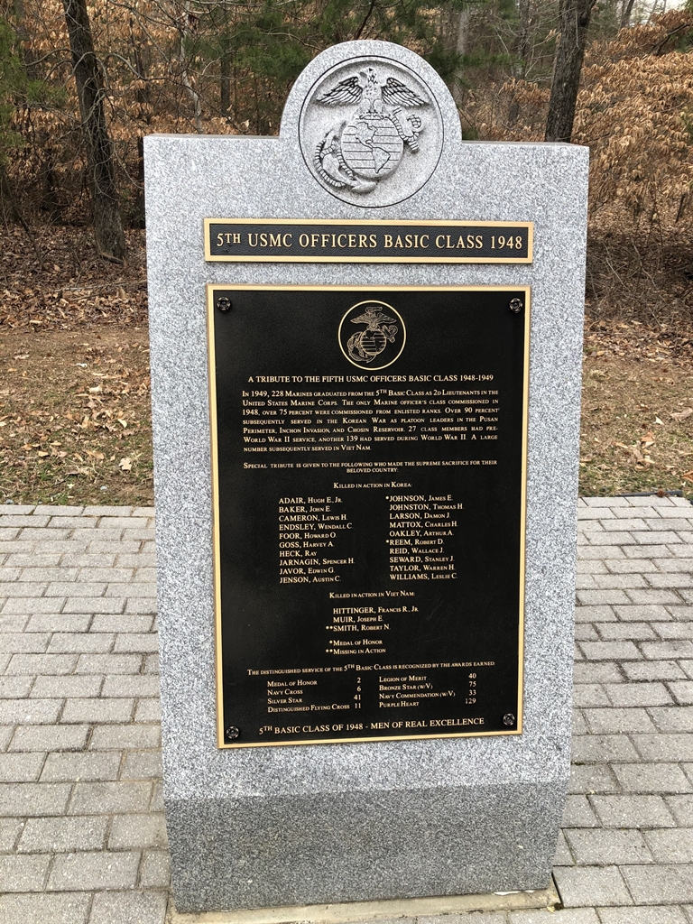 5TH USMC OFFICERS BASIC CLASS 1948 WAR MEMORIAL