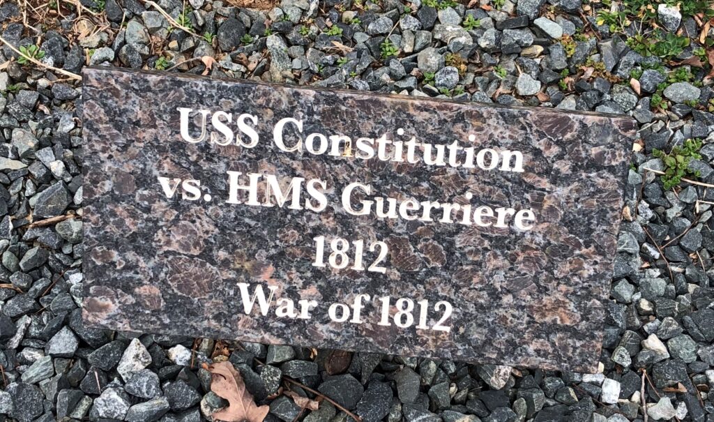 USS CONSTITUTION VS HMS GUERRIERE WAR MEMORIAL TABLET
