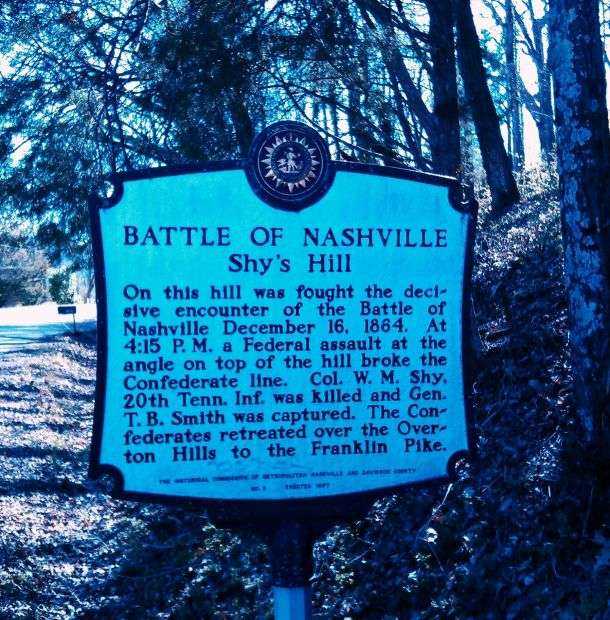 BATTLE OF NASHVILLE SHY’S HILL MEMORIAL MARKER