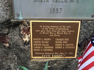 NORTH CREEK VETERANS MEMORIAL PLAQUE II