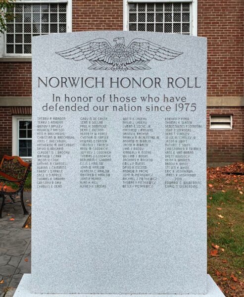NORWICH HONOR ROLL WAR MEMORIAL