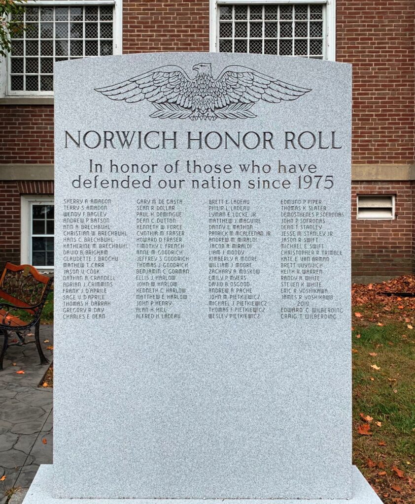NORWICH HONOR ROLL WAR MEMORIAL