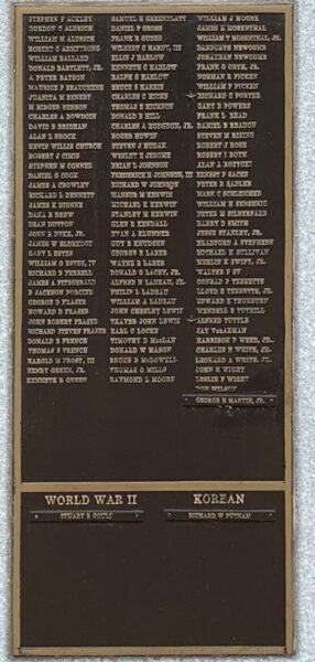 NORWICH VIETNAM WAR VETERANS MEMORIAL PLAQUE
