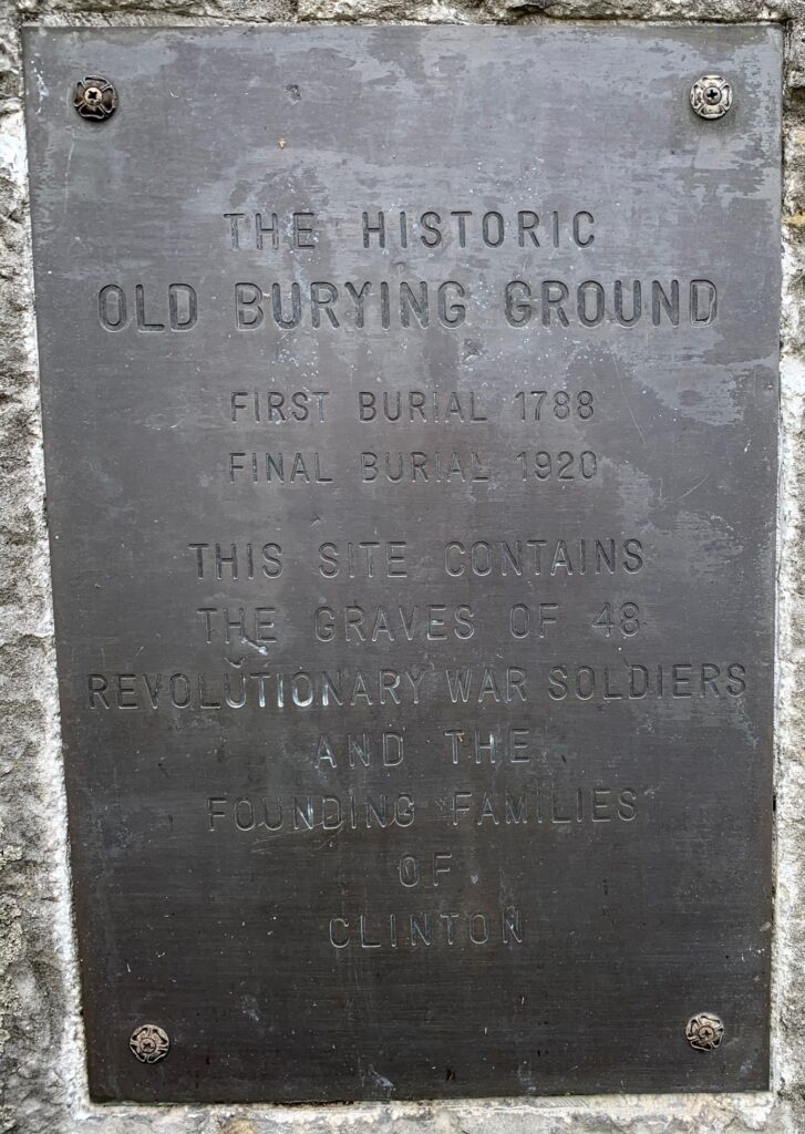 OLD BURYING GROUND REVOLUTIONARY WAR SOLDIERS MEMORIAL PLAQUE