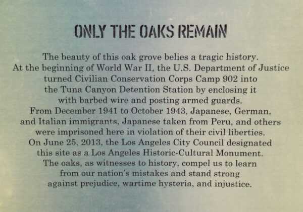 ONLY THE OAKS REMAIN MEMORIAL PLAQUE