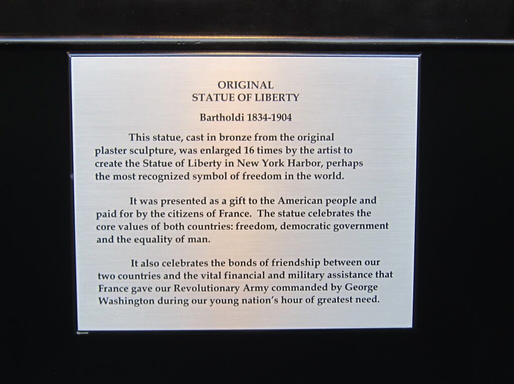 ORIGINAL STATUE OF LIBERTY MEMORIAL PLAQUE