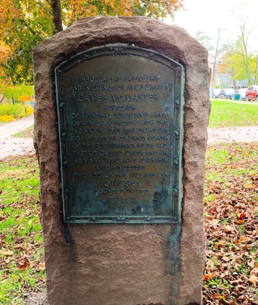 OWEGO ROUTES OF THE ARMIES OF GENERAL JOHN SULLIVAN AND GENERAL JAMES CLINTON MEMORIAL BACK