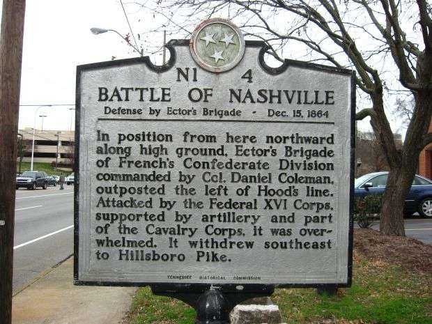 BATTLE OF NASHVILLE ECTOR’S BRIGADE MEMORIAL MARKER