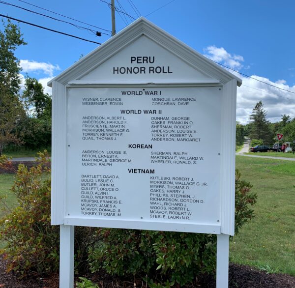 PERU HONOR ROLL MEMORIAL