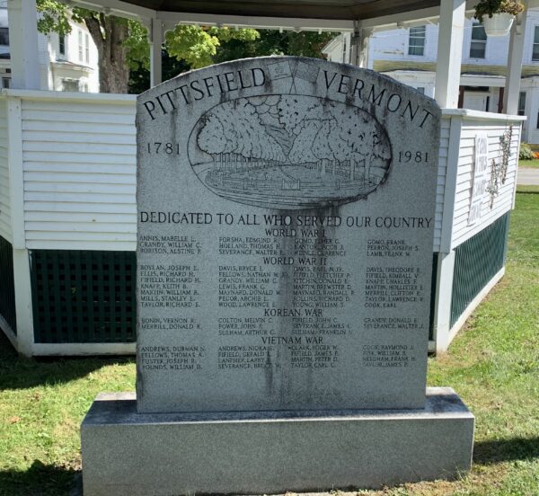 PITTSFIELD VERMONT HONOR ROLL MEMORIAL