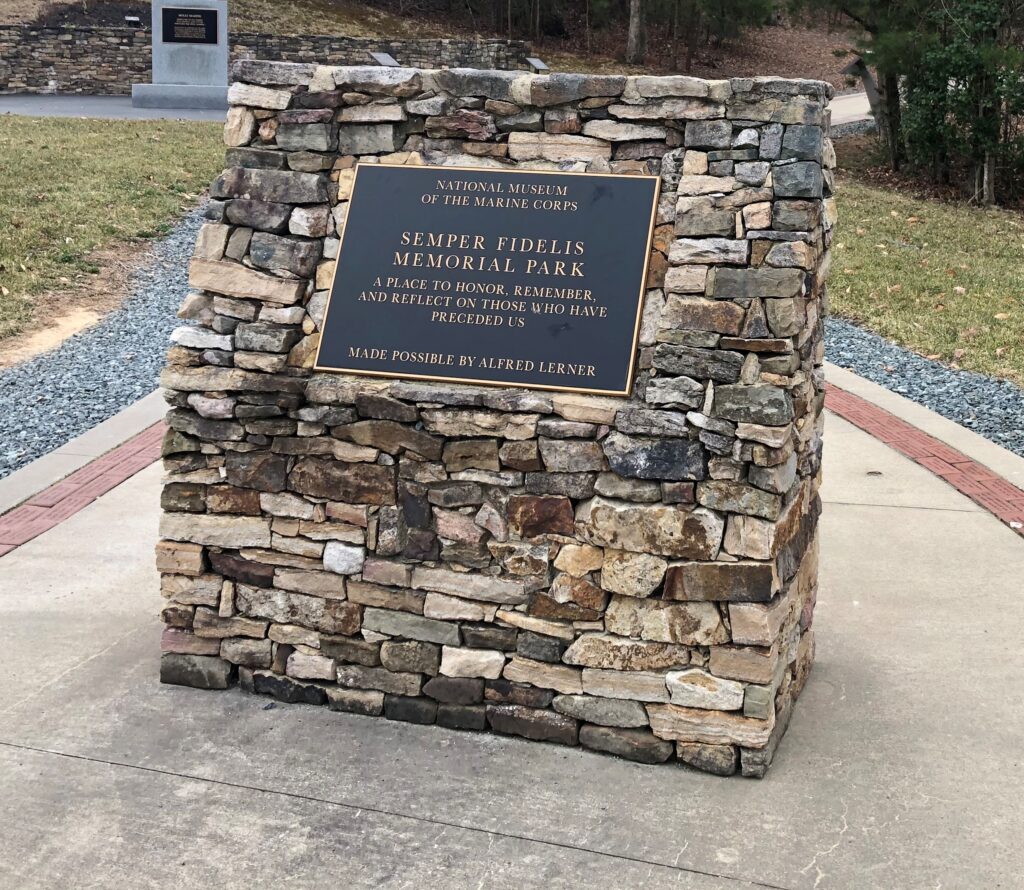 SEMPER FIDELLIS MEMORIAL PARK PLAQUE