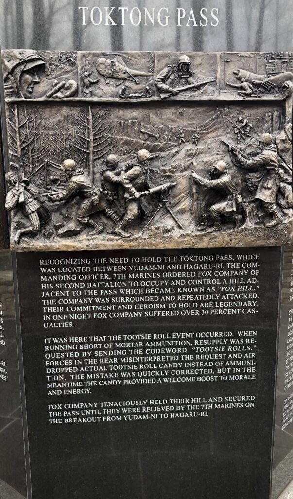 JANGJIN (CHOSIN) RESERVOIR BATTLE MEMORIAL SIDE D