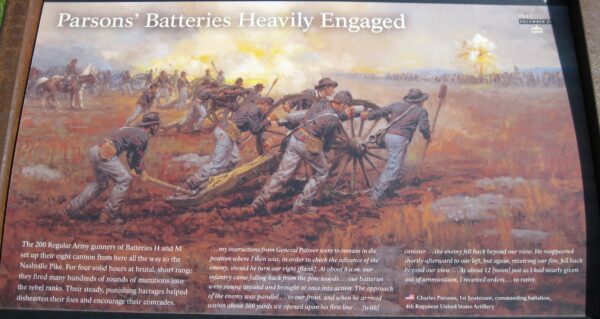 PARSONS’ BATTERIES HEAVILY ENGAGED WAR MEMORIAL PLAQUE