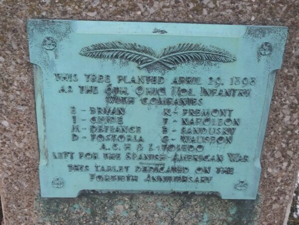 6TH OHIO VOL. INFANTRY MEMORIAL TREE PLAQUE