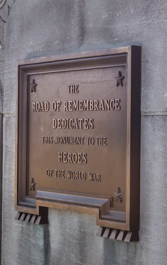 THE ROAD OF REMEMBRANCE MONUMENT FLAGPOLE PLAQUE C