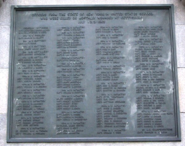 NEW YORK STATE GETTYSBURG WAR MEMORIAL PLAQUE B