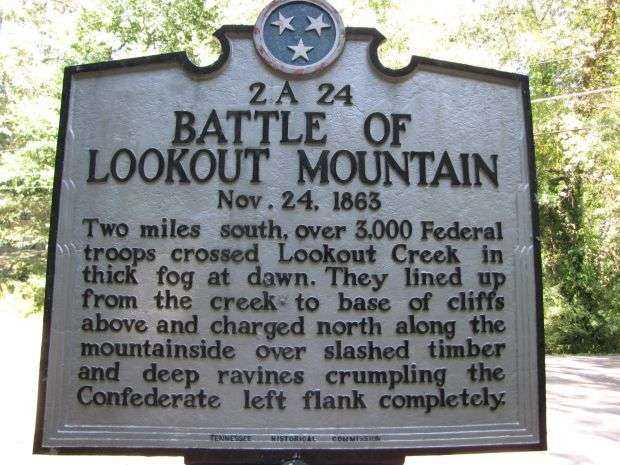 BATTLE OF LOOKOUT MOUNTAIN WAR MEMORIAL MARKER