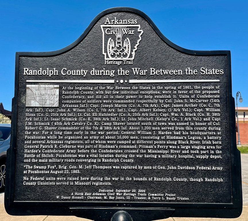 RANDOLPH COUNTY DURING THE WAR BETWEEN THE STATES MEMORIAL MARKER
