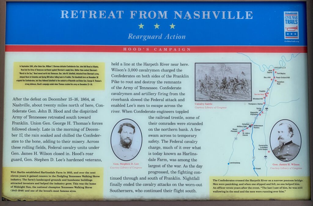RETREAT FROM NASHVILLE WAR MEMORIAL PANEL