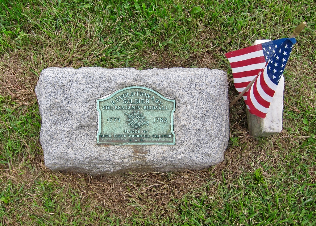 REVOLUTIONARY SOLDIER COL. BENJAMIN BIRDSALL WAR MEMORIAL
