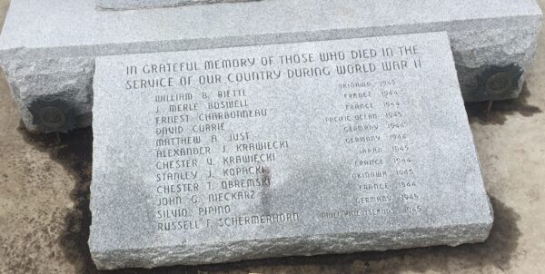 REXFORD WORLD WAR II MEMORIAL HONOR ROLL STONE