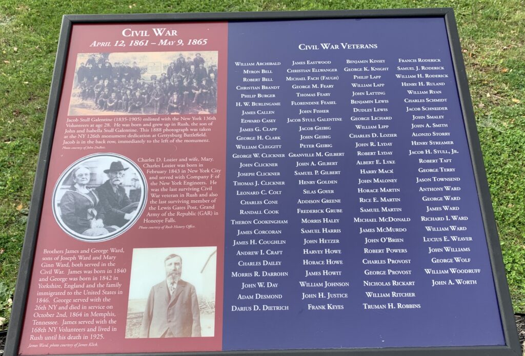 RUSH CIVIL WAR MEMORIAL PLAQUE