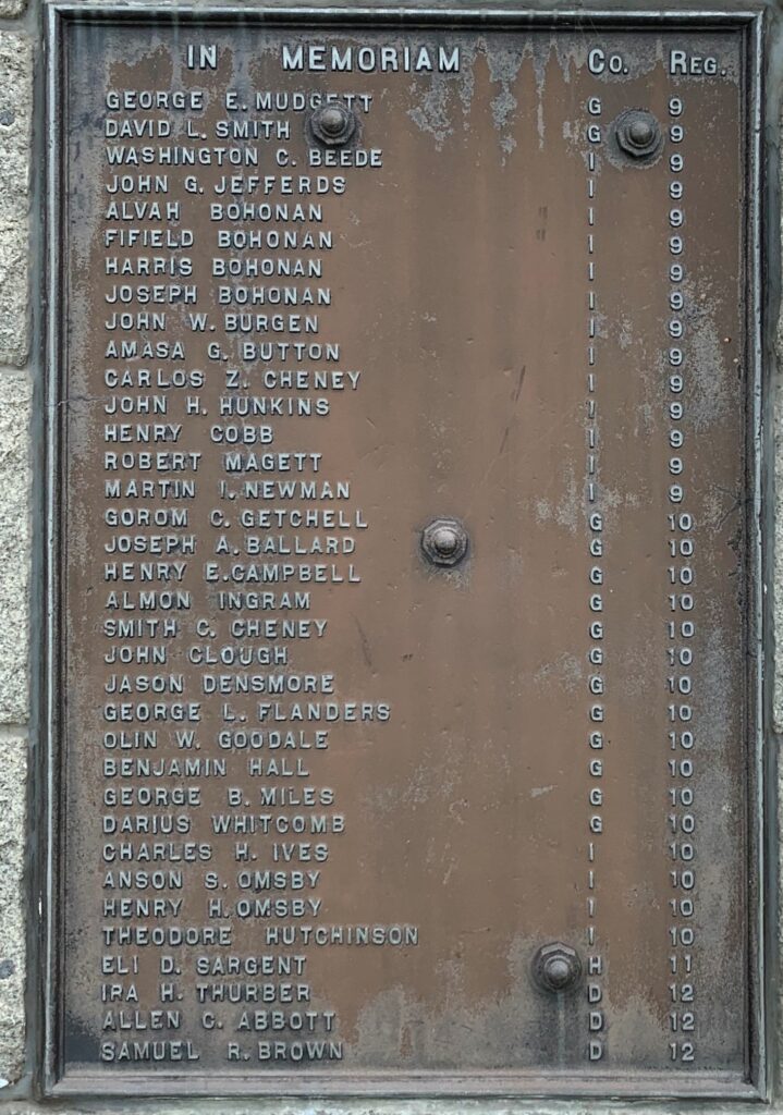 S.C. SMITH POST NO. 57 G.A.R. WAR MEMORIAL PLAQUE B