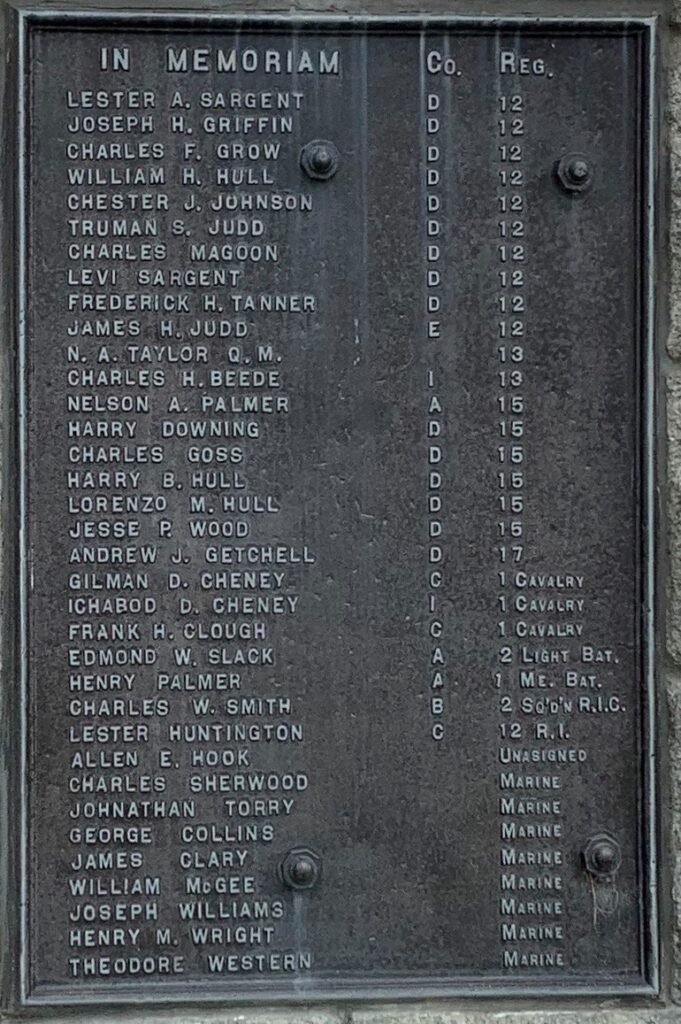 S.C. SMITH POST NO. 57 G.A.R. WAR MEMORIAL PLAQUE D