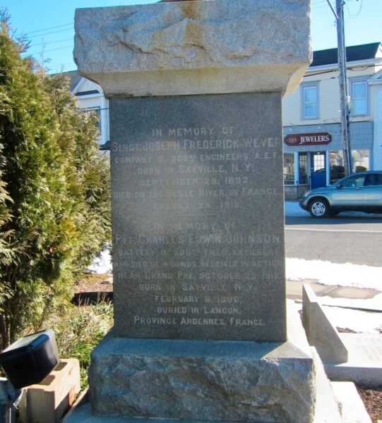 SAYVILLE WAR MEMORIAL COLUMN B