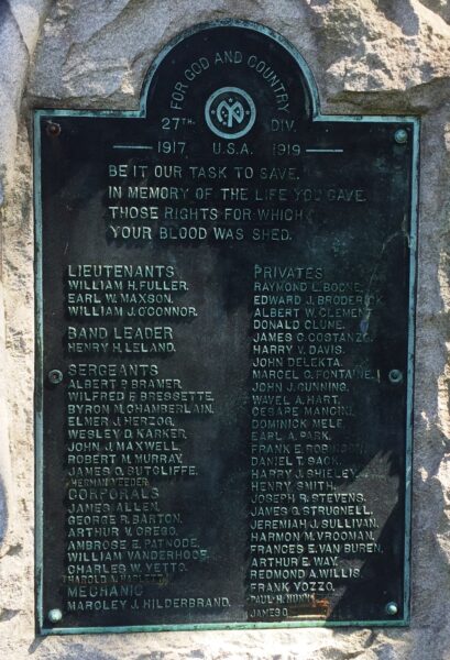 SCHENECTADY 27TH DIVISION WORLD WAR I MEMORIAL PLAQUE