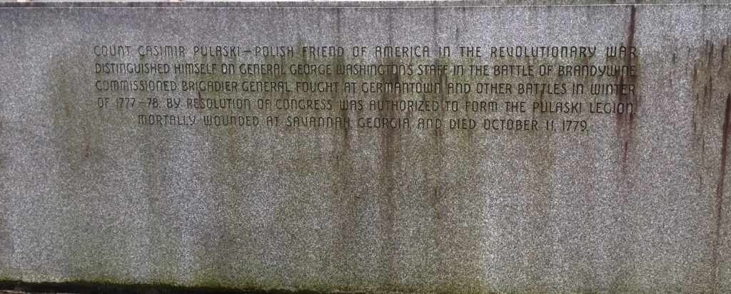 SCHENECTADY COUNT CASIMIR PULASKI WAR MEMORIAL STONE A