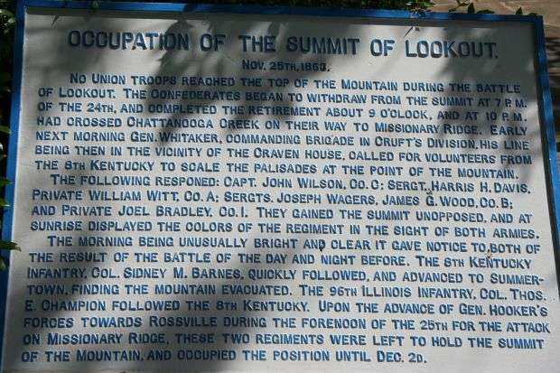 OCCUPATION OF THE SUMMIT OF LOOKOUT MEMORIAL PLAQUE