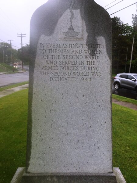 SCHENECTADY SECOND WARD SECOND WORLD WAR MEMORIAL